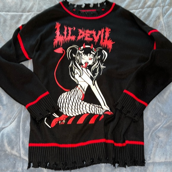 Current Mood oversized lil devil sweater - Picture 1 of 7